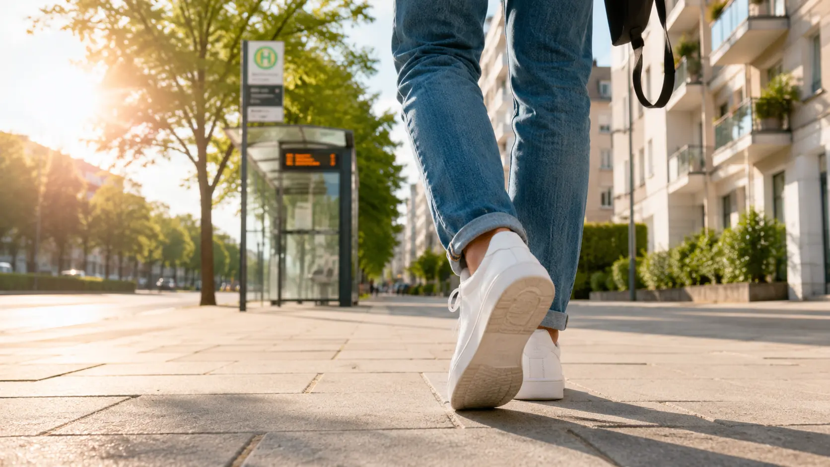Student idący na przystanek w drodze na uczelnię w Lublinie